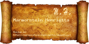 Marmorstein Henrietta névjegykártya